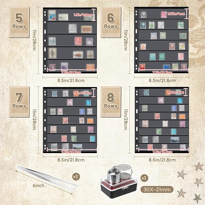 Lewtemi Stamp Collecting Albums Set Stamp Collection Book Include 20 Pages - Image 3