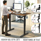 SHW 55 x 28 Inches Electric Height Adjustable Standing Desk - Image 6