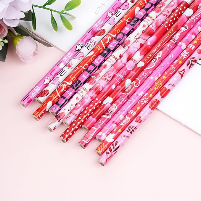Rbenxia 48PCS Valentines Day Wooden Pencils - Image 3
