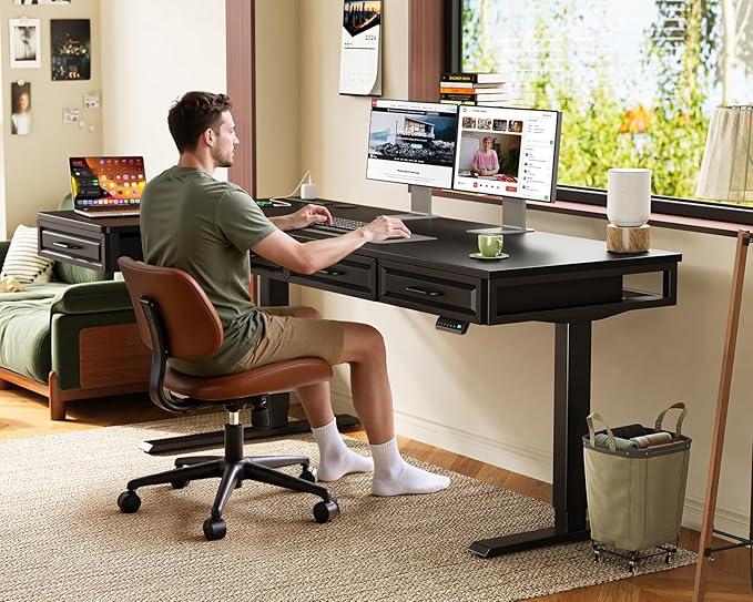 OffiGo L Shaped Electric Standing Desk - Image 9