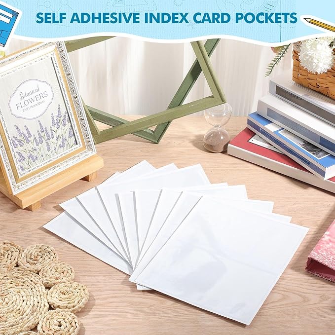 Outus Self Adhesive Shop Ticket Holders Clear Plastic Sleeves Adhesive Pockets - Image 5
