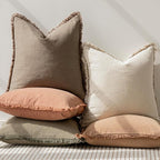 Foindtower Set of 2 Decorative Linen Fringe Throw Pillow Covers Cozy Boho - Image 6