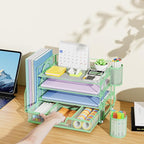 Marbrasse Desk Organizer and Accessories，4-Tier Paper Letter Tray Organizer - Image 7