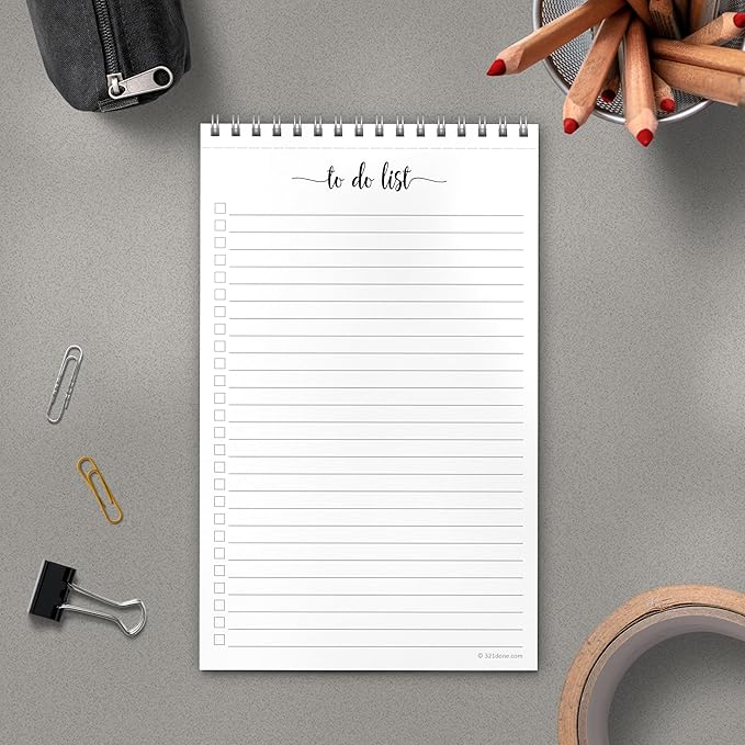 321Done to Do List Notepad 5.5x8.5 Spiral - Image 3