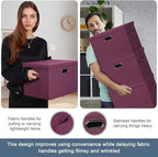 Graciadeco Large 17" 36 Quart Collapsible Stackable Storage Bins - Image 5