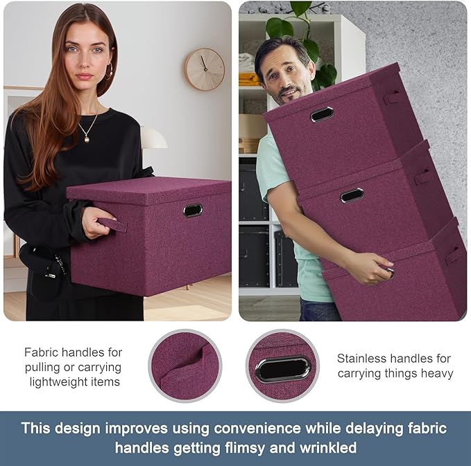 Graciadeco Large 17" 36 Quart Collapsible Stackable Storage Bins - Image 5