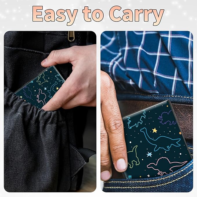 BWEGRHE Slim Credit Card Holder, Fun Dinosaurs RFID Blocking Metal Wallet - Image 7