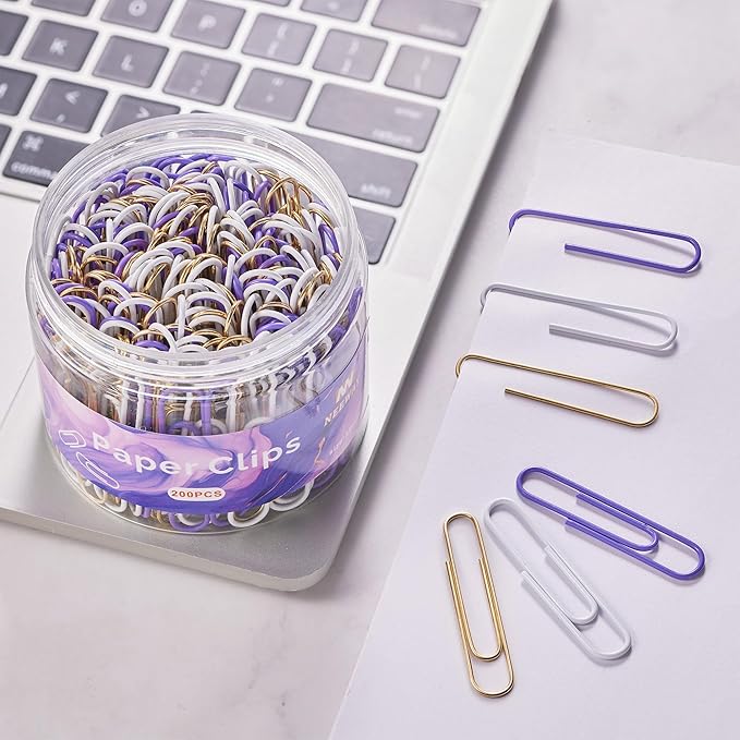 NEEWAY 200pcs Large Purple Paper Clips, 2 Inch Jumbo Paper Clip, Ceative - Image 6