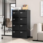 4 drawer file cabinet with lock, metal filing shown in use