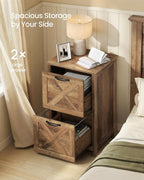 vasagle file cabinet, 2-drawer filing cabinet for home, side view