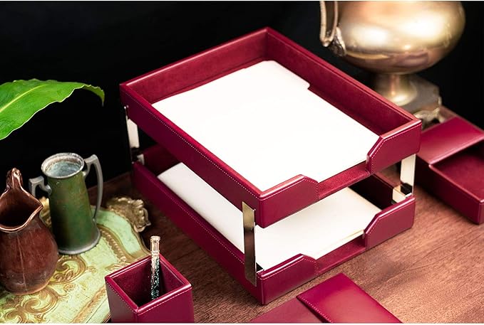 DACASSO Bonded Leather Desk Set - Image 4