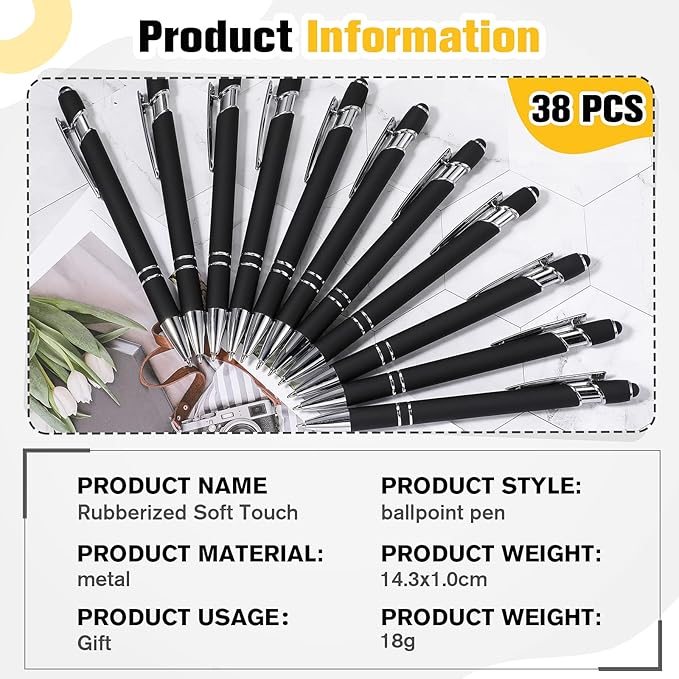 Zonon 38 Pieces Rubberized Ballpoint Pen - Image 2