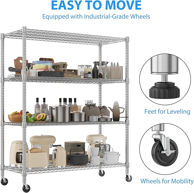 Homdox 4-Tier Heavy Duty Metal Shelves - Image 4