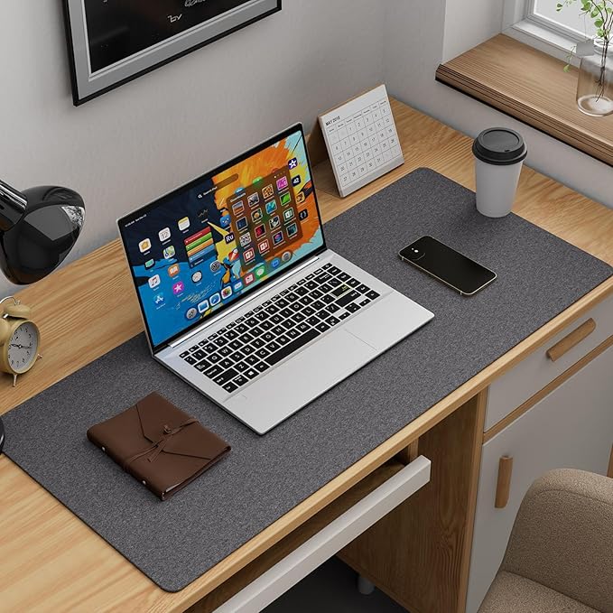 K KNODEL Felt Desk Mat, Large Desk Pad Protector, Office Computer Desk Mat by K+KNODEL