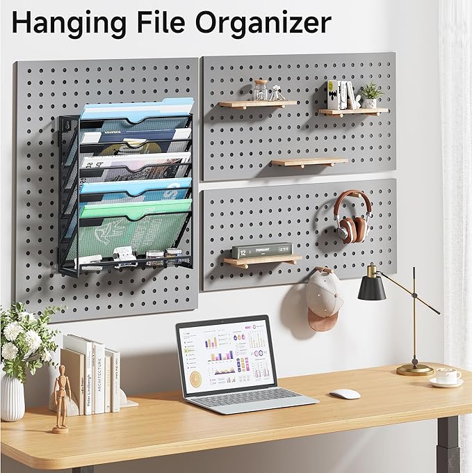 Lavatino 6-Tier Hanging File Organizer, Wall Mount File Holder - Image 6