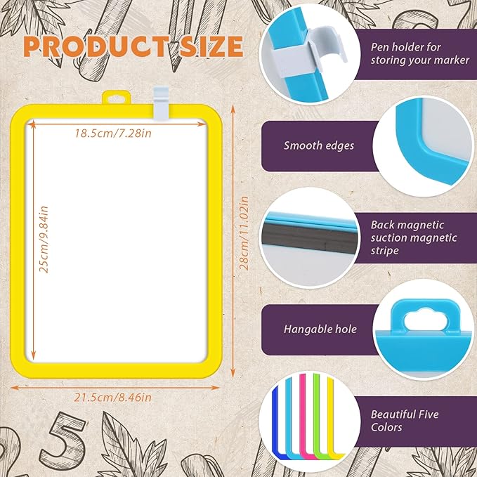 Outus 10 Pcs Dry Erase Mini White Boards Bulk 8.5 x 11'' Small Magnetic - Image 2