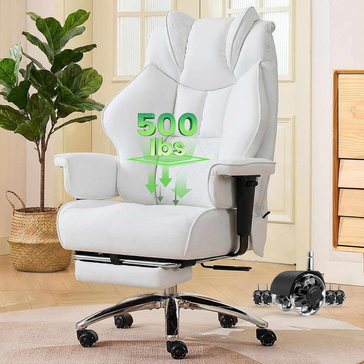 CIOMAN 500lbs Big and Tall Office Chair Adjustable Lumbar Support, Extra Wide...