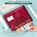 Pendancy Mesh Zipper Pouch A3 Size, Large Double Pocket Lightweight Nylon - Image 4