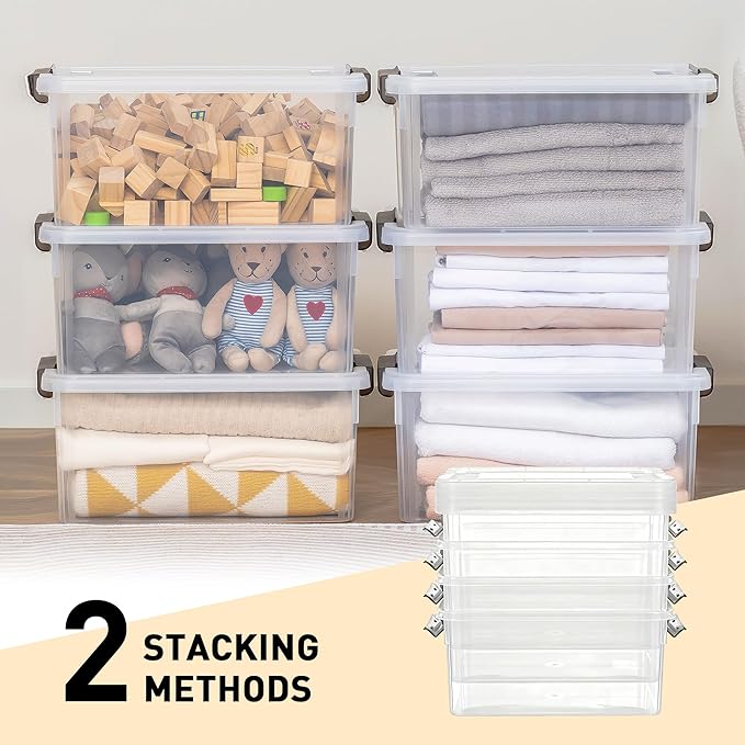 Citylife 6 Packs 17 QT Plastic Storage Bins - Image 3