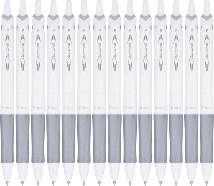 PILOT Acroball PureWhite Advanced Ink Ball Point Pens, 0.7mm, 14-Pack
