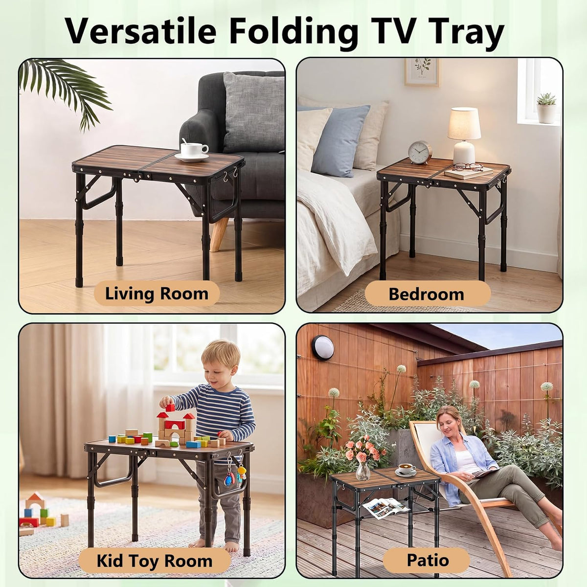 YihuiKo Folding TV Tray, Lightweight Portable Small Foldaing Table