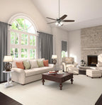 hunter builder plus, indoor, ceiling fan, 5 blades, front angle view