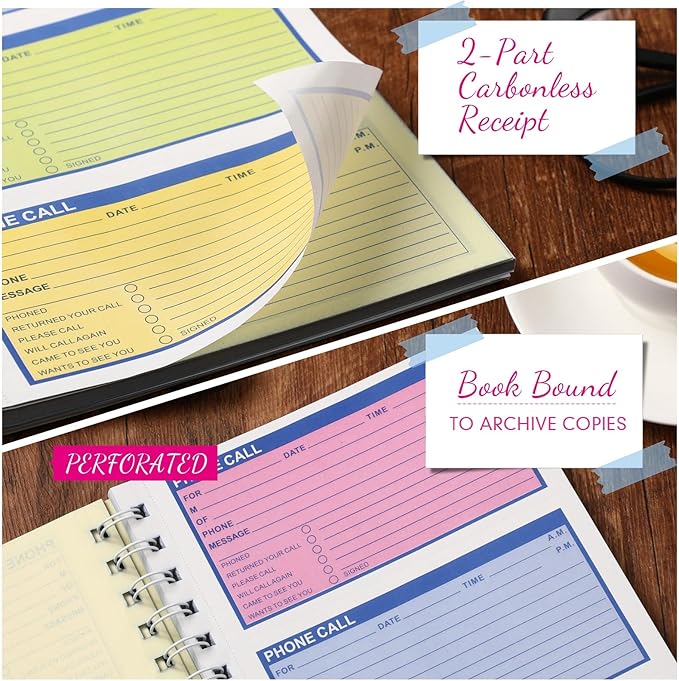 Sinmoe 1 Pcs Spiral Bound Phone Message Book - Image 4