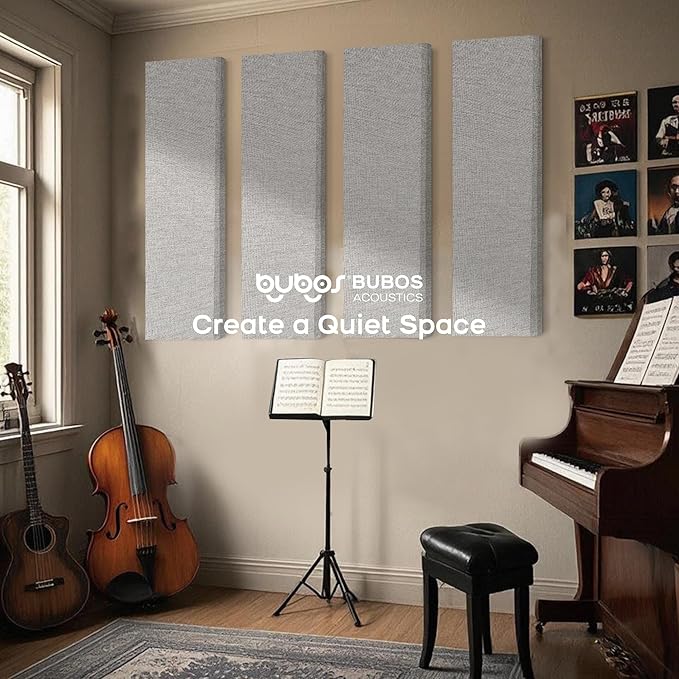 BUBOS 2 PCS Acoustic Panels, 47.2''x11.8'' Fabric Soundproof Wall Panels - Image 6