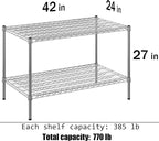 Regal Altair 24" Deep x 42" Wide x 27" Height Wire Shelving Kit | 2-Tier | NSF - Image 3