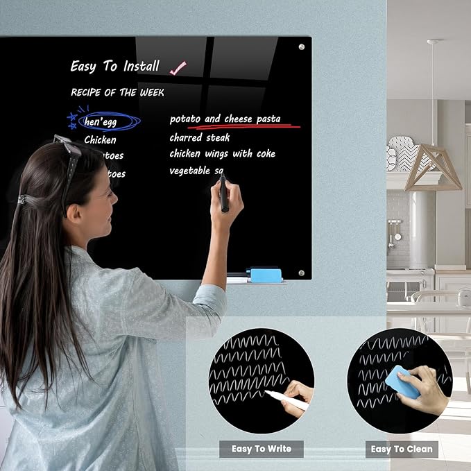 Magnetic Glass Writeboard 72"x48" Premium Tempered Dry Erase Boards Wall - Image 5