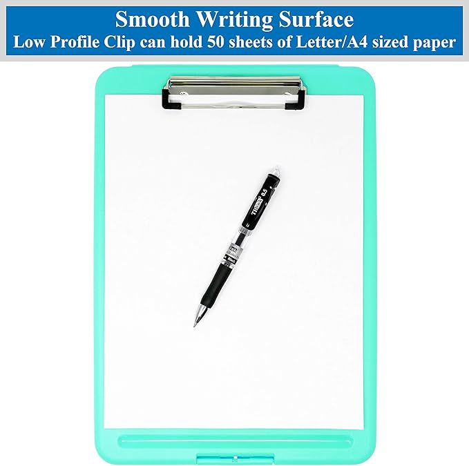 Think2Master Teal Plastic Storage Clipboard. | 25% Heavier & Sturdier| Heavy - Image 4