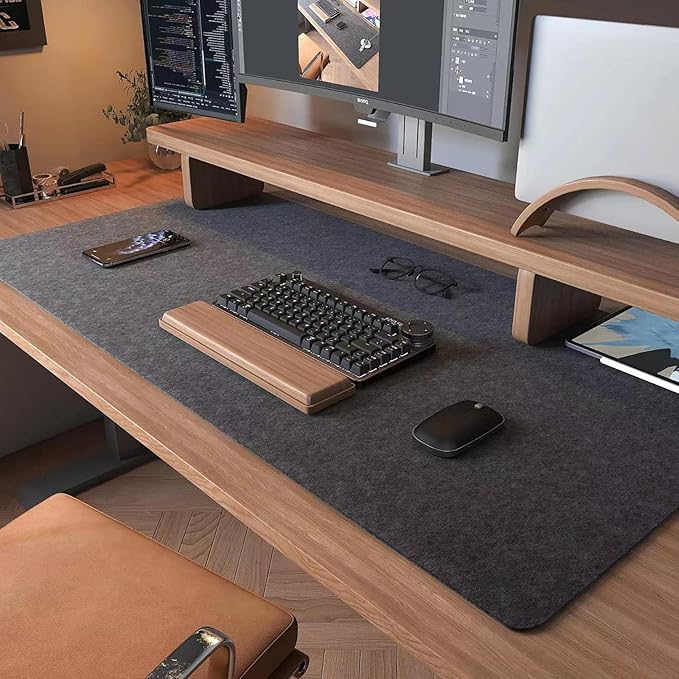 Large Felt Desk Mat, 39.4''x19.69'' Non-Slip Desk Mat, Desk Pad Protector by PremiumDeskPadatDawnTrees