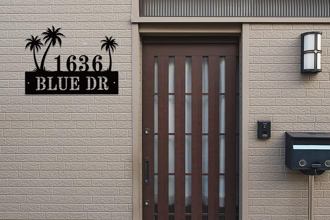 Personalized Palm Tree Address Sign, House Number Sign, Address Number - Image 3