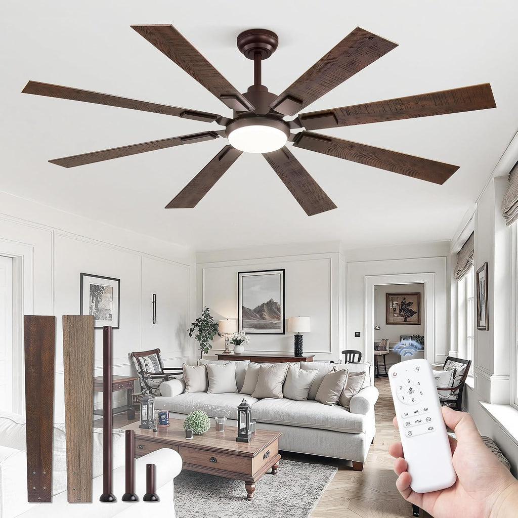 zmishibo 62” farmhouse ceiling fan with light, remote, main product view