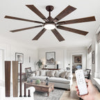 zmishibo 62” farmhouse ceiling fan with light, remote, main product view