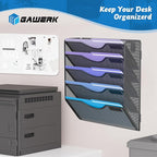 Gawerk 5 Tier Hanging Wall File Organizer, Mesh Mail Paper Orgnization Hanging - Image 7