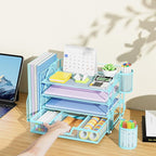 Marbrasse Desk Organizer and Accessories，4-Tier Paper Letter Tray Organizer - Image 7