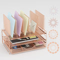 leketree rose gold desk organizer, office organization with, main product view