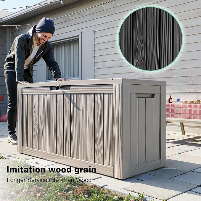 EasyUp 90 Gallon Deck Boxes Waterproof, Outdoor Large Storage Boxes - Image 3