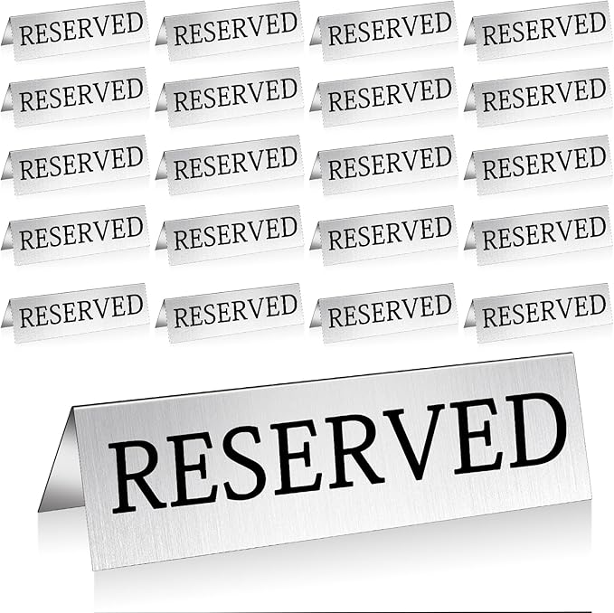 Milkary 30Pcs Metal Reserved Table Signs, Double Sided Reserved Seating Signs by Milkary