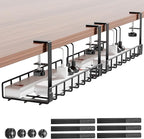 Under Desk Cable Management Tray 2 Pack, Xpatee Wire Management No Screws by Xpatee