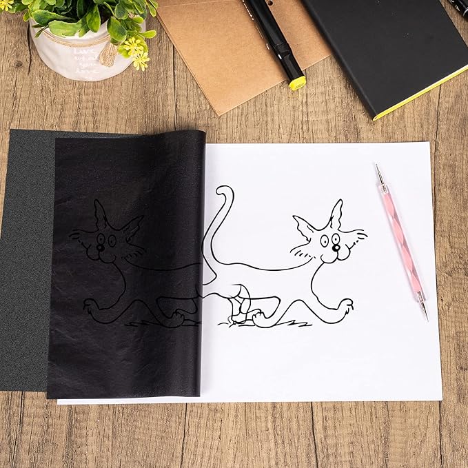 100 Sheets White Tracing Paper 100 Sheets Carbon Transfer Paper and 5 Pieces - Image 5