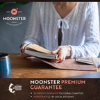 moonster Floral Leather Journal for Women – Rustic Daisy Design Diary with Refillable pages – Leather Notebook for Daily Creative Writing, Work & Travel – Ideal Gift for Women – A5, 320 Lined Pages