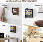 PAG-Mass Wall File Organizer, 5 Tier Mesh Mail Organizer Wall Mounted, Hanging - Image 4