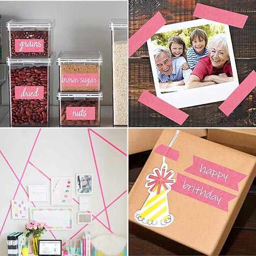 KIWIHUB Pink Painter's Tape, DIY Crafting, Decoration and School Projects - Image 5