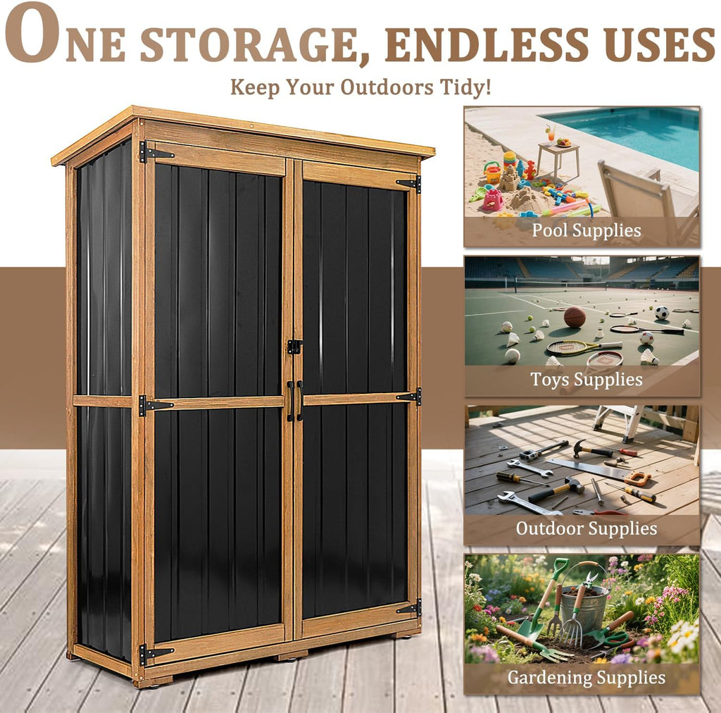 46" l large outdoor storage cabinet with shelves, package contents