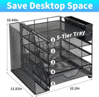 Gugsey Desk Organizer, 5-Tier Paper Letter Tray Organizer - Image 2