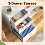 devaise 3 drawer file cabinet, lateral filing cabinet, close-up detail