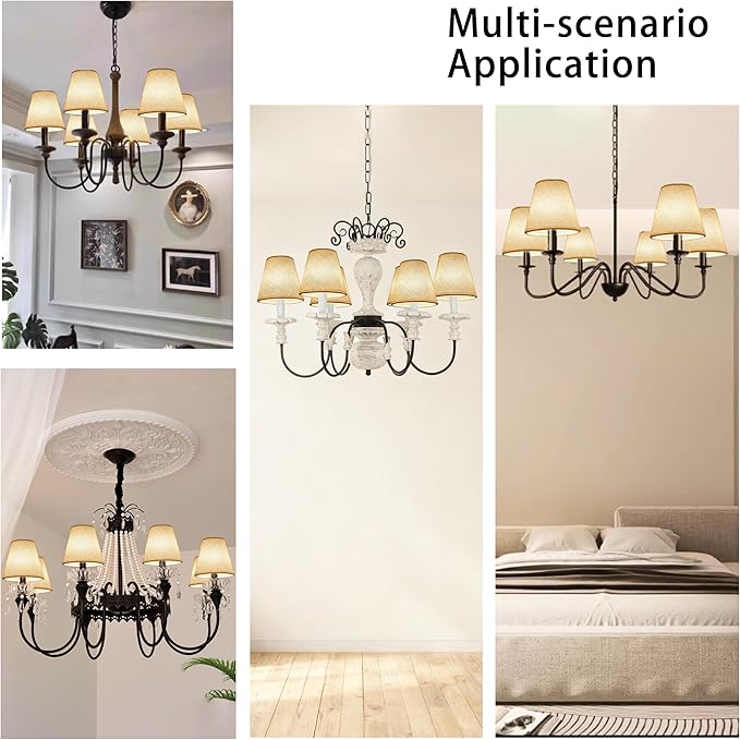TAaMTYH small lamp shade chandelier shades set of 6，Fabric Lampshade - Image 6