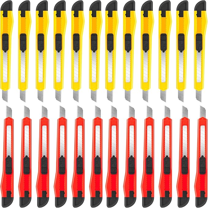 DIYSELF 24 Pack Box Cutters Bulk Utility Knife Retractable, Razor Knife Exacto by DIYSELF